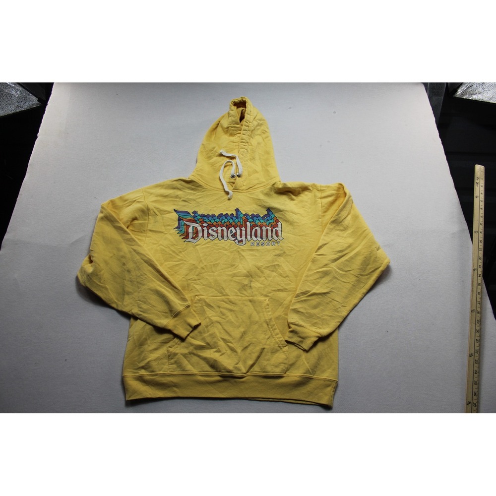 Disney Disneyland Resort Hoodie Women Medium Yellow Excellent Graphic Pullover
